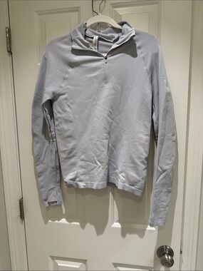 Athleta Light Gray Women’s Half-Zip Athletic Pullover Hoodie